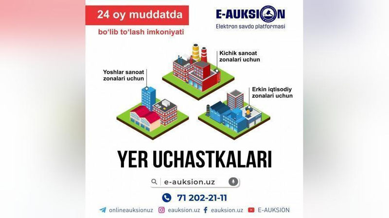 'Саноат зоналари ҳудудидаги ер участкалари учун тўловни 24 ойга бўлиб тўлаш имконияти яратилди'ning rasmi