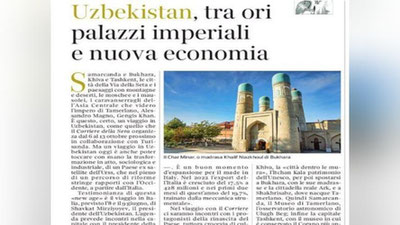'Italiya gazetasida O`zbekiston sayyohlik salohiyatiga bag`ishlangan maqola chop etildi'ning rasmi