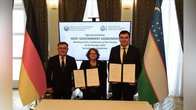 'Samarqandda yovvoyi hayvonlarning ko`chib yuruvchi turlarini saqlashga doir konvensiyasi Tomonlar konferensiyasining 14-yig`ilishi bo`lib o`tadi'ning rasmi