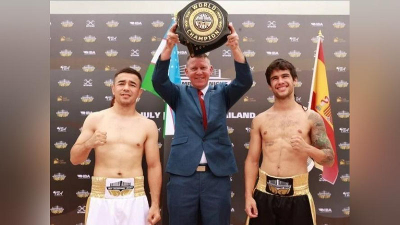 'Hasanboy Do`stmatov Tailandda ispaniyalik raqibini mag`lubiyatga uchratdi'ning rasmi