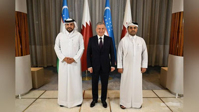 'Шавкат Мирзиёев Доҳада “Power International Holding” компанияси бошқаруви раиси Мутаз ал-Ҳаййат билан ҳам учрашди'ning rasmi