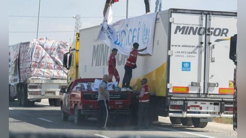 'Ғазога биринчи гуманитар ёрдам карвони етиб борди'ning rasmi