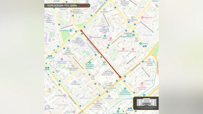 'Тошкент шаҳар Миробод туманидаги А.Темур кўчасининг бир қисми вақтинча ёпилади'ning rasmi