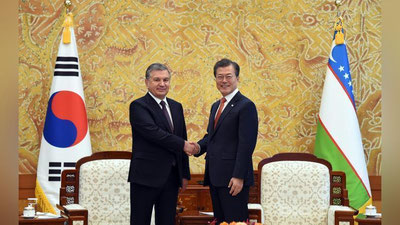 'ЎЗБЕКИСТОН РЕСПУБЛИКАСИ ПРЕЗИДЕНТИ ШАВКАТ МИРЗИЁЕВНИ КОРЕЯ РЕСПУБЛИКАСИДА ҚАНДАЙ КУТИБ ОЛИШДИ? (Видео)  'ning rasmi