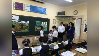 'Xalq ta`limi vaziri Bag`doddagi 5-maktabdagi sharoitlar bilan tanishdi'ning rasmi