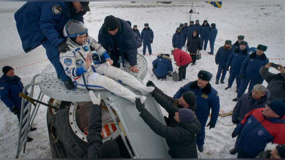 '“Soyuz MS-09” Erga qaytdi 'ning rasmi