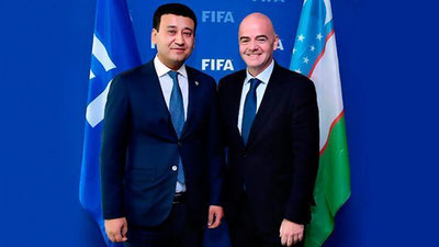'Toshkentda bunyod etiladigan O`FAning yangi binosiga birinchi g`ishtni FIFA Prezidenti Janni Infantino qo`yib beradi'ning rasmi
