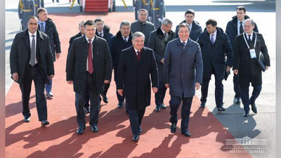 Изрображение 'ШАВКАТ МИРЗИЁЕВ ПРИБЫЛ В СТОЛИЦУ КАЗАХСТАНА'