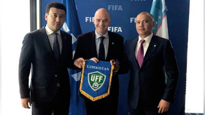 '​O`FF RAHBARI UMID AHMADJONOV FIFA PREZIDENTI BILAN UChRAShDI'ning rasmi