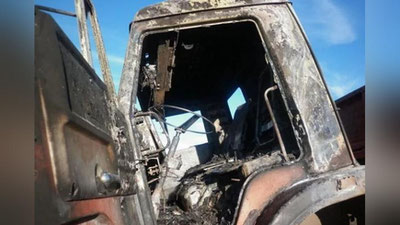 Изрображение 'ВОДИТЕЛЬ КАМАЗА ЗАЖИВО СГОРЕЛ В КАБИНЕ ПРИ СПУСКЕ С ЧИМГАНА'