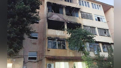 'Toshkentdagi ko`p qavatli uylarning birida yong`in kelib chiqdi, to`rt kishi jarohat olgan'ning rasmi