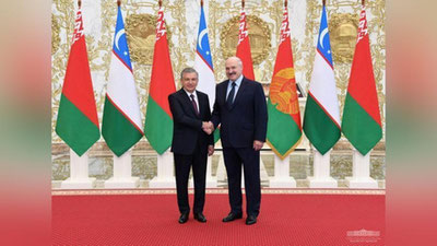 'Aleksandr Lukashenko: Mamlakatlarimiz hududlarini chambarchas bog`lash borasidagi tashabbusingiz ushbu tashrifning o`ziga xos jihatidir'ning rasmi