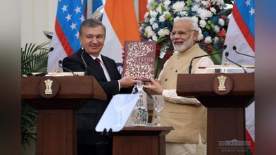 'Prezidentning Hindistonga davlat tashrifi doirasida 20 ta hujjat imzolandi'ning rasmi