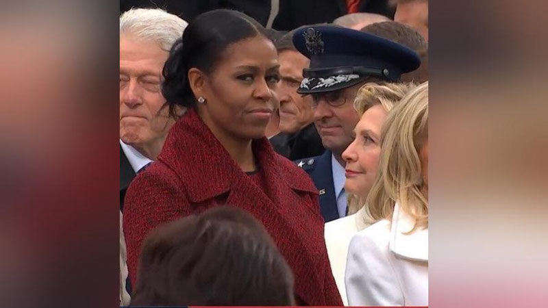 '​Trampning inaugurasiyasida Mishel Obamaning aftini bujmaytirib tushgan surati ijtimoiy tarmoqlarda kulgiga sabab bo`ldi'ning rasmi