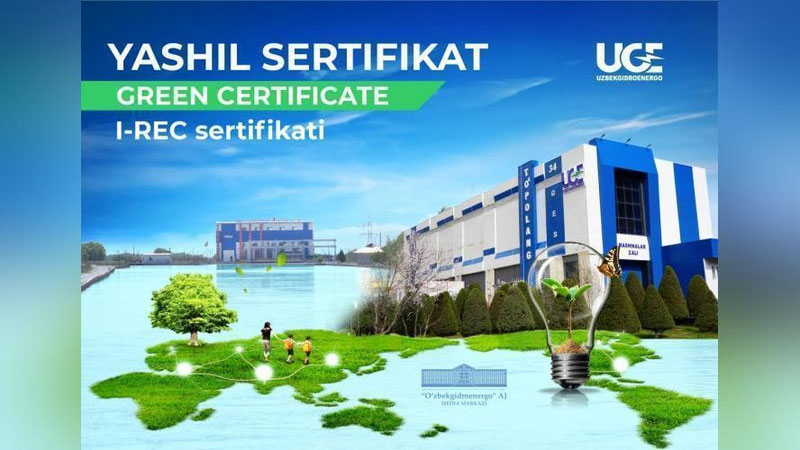'O`zbekiston energetika tizimida ilk bor GESlarda “yashil energiya” sertifikatlari joriy etildi'ning rasmi