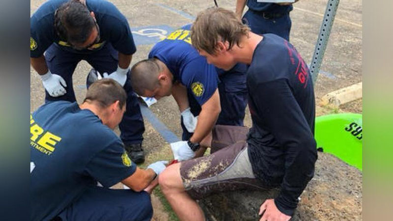 'Наҳангбалиқ, айиқ ва илон ҳужумига дош берган “омадли” америкалик 'ning rasmi