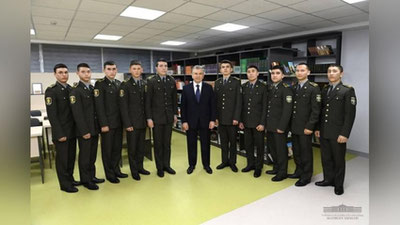 Изрображение 'Президент посетил военные образовательные учреждения СГБ в Ташкенте (фото)'