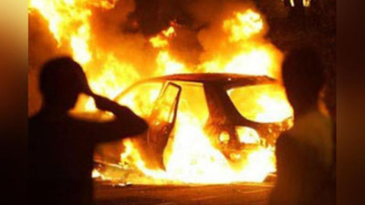 '​Qibray​da yuz bergan yong`inda Nexia yonib ketdi'ning rasmi