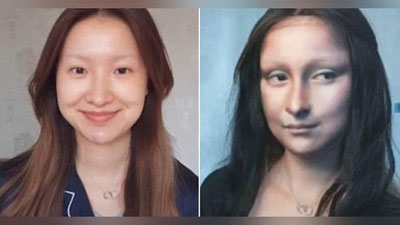 'Mona Liza obraziga kirgan vizajist qiz ijtimoiy tarmoqdagilarni hayron qoldirdi (Foto)'ning rasmi