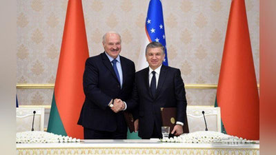 'Shavkat Mirziyoev va Aleksandr Lukashenko Qo`shma bayonot imzolashdi'ning rasmi