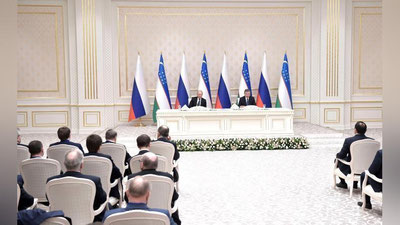 Изрображение 'ВИДЕО: ШАВКАТ МИРЗЁЕВ И ВЛАДИМИР ПУТИН ПОДВЕЛИ ИТОГИ ПЕРЕГОВОРОВ'