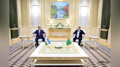 Изрображение 'Шавкат Мирзиёев встретился с Гурбангулы Бердымухамедовым'