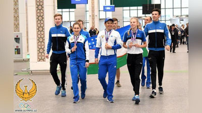 'Osiyo chempionatida muvaffaqiyatli ishtirok etgan sportchilarimiz yurtimizda tantanali kutib olindi'ning rasmi
