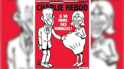 '​Charlie Hebdo янги президентнинг 64 ёшли “ҳомиладор” рафиқаси карикатурасини чоп этди'ning rasmi
