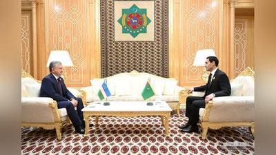 Изрображение 'Главы Узбекистана и Туркменистана провели переговоры в Ашхабаде'