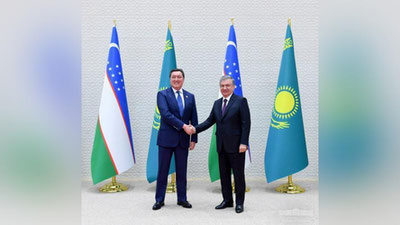 Изрображение 'Президент Узбекистана принял главу правительства Казахстана'