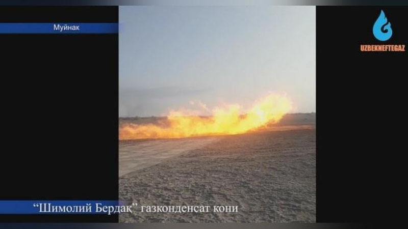 '“O`zbekneftgaz” Mo`ynoqdagi qayta ta`mirlangan quduqdan kunlik 210 ming kub metr tabiiy gaz va 2 tonna gazkondensati ola boshladi'ning rasmi