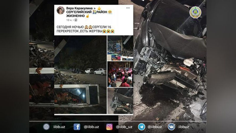 'Sergelida 31 yoshli haydovchi “Lacetti”sida yuqori tezlik bilan do`konga, ikki yo`lovchiga va “Spark”ka borib urildi. Keyin qochib ketmoqchi bo`ldi'ning rasmi