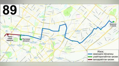 Изрображение 'В Ташкенте свои маршруты укоротят автобусы №14 и №89'