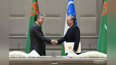 'O`zbekiston–Turkmaniston hamkorligi bo`yicha jami 23 ta hujjat imzolandi'ning rasmi