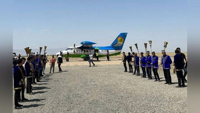 Изрображение 'Uzbekistan Airways выполнила первый полет в Заамин (видео)'