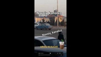'Navoiyda mast «Bryus Li» yalang`och holda yo`lda kelayotgan avtomashinalarni to`xtatib, tomosha ko`rsatdi(video)'ning rasmi