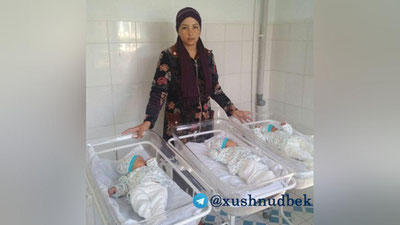 'Chiroqchida ham 3 egizak dunyoga keldi. Bularning ham egiz opa va akasi bor'ning rasmi