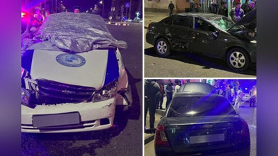 Изрображение 'В Ташкенте инспектор ДПС, преследуя нарушителя на "Спарке", попал в ДТП (видео)'