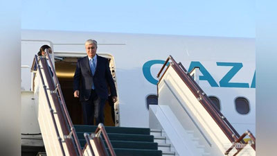 Изрображение 'Касым-Жомарт Токаев прибыл в нашу страну'