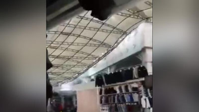 Изрображение 'На рынке "Ипподром" в Ташкенте под тяжестью снега рушится крыша (видео)'