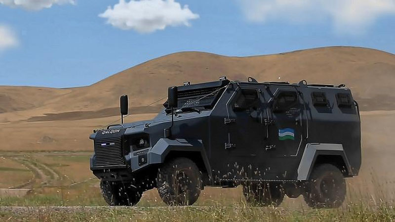 Изрображение 'В Узбекистане началось серийное производство легкобронированного автомобиля Qalqon'