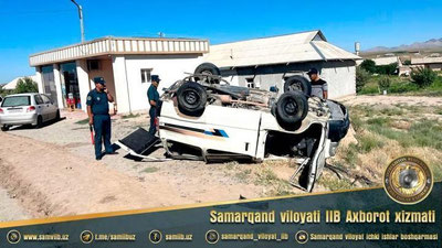 Изрображение 'В Самаркандской области перевернулся "Дамас": трое человек пострадали'