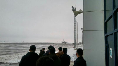 'Urganch xalqaro aeroportida noqulay ob-havo sharoiti tufayli vaqtincha yopilgan'ning rasmi