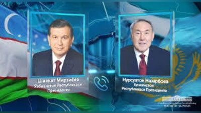'Shavkat Mirziyoev Qozog`iston respublikasi Prezidenti Nursulton Nazarboev bilan telefon orqali muloqot qildi'ning rasmi