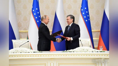 'Shavkat Mirziyoev va Vladimir Putin Qo`shma bayonotni imzoladilar'ning rasmi