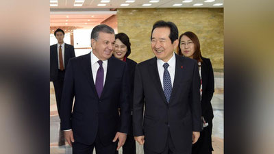 'ЎЗБЕКИСТОН ПРЕЗИДЕНТИ КОРЕЯ РЕСПУБЛИКАСИ МИЛЛИЙ АССАМБЛЕЯСИДА БЎЛДИ'ning rasmi