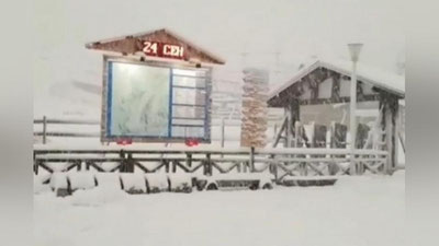 'Olmaotaga yaqin joylashgan Chimbuloq tog`-chang`i kurortiga qalin qor yog`di'ning rasmi