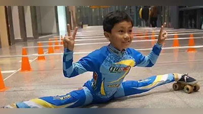 'Hindistonda 8 yoshli o`quvchi rolikda uchish bo`yicha rekord o`rnatdi'ning rasmi