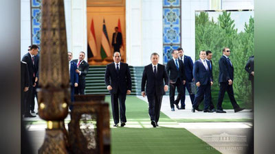 'O`zbekiston va Misr prezidentlari uchrashuvidan ilk suratlar'ning rasmi