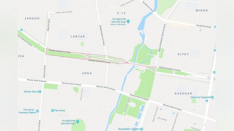 Изрображение 'УЧАСТОК УЛИЦЫ АБДУЛЛЫ КАДЫРИ ЗАКРОЮТ БЛИЖЕ К НОЧИ'